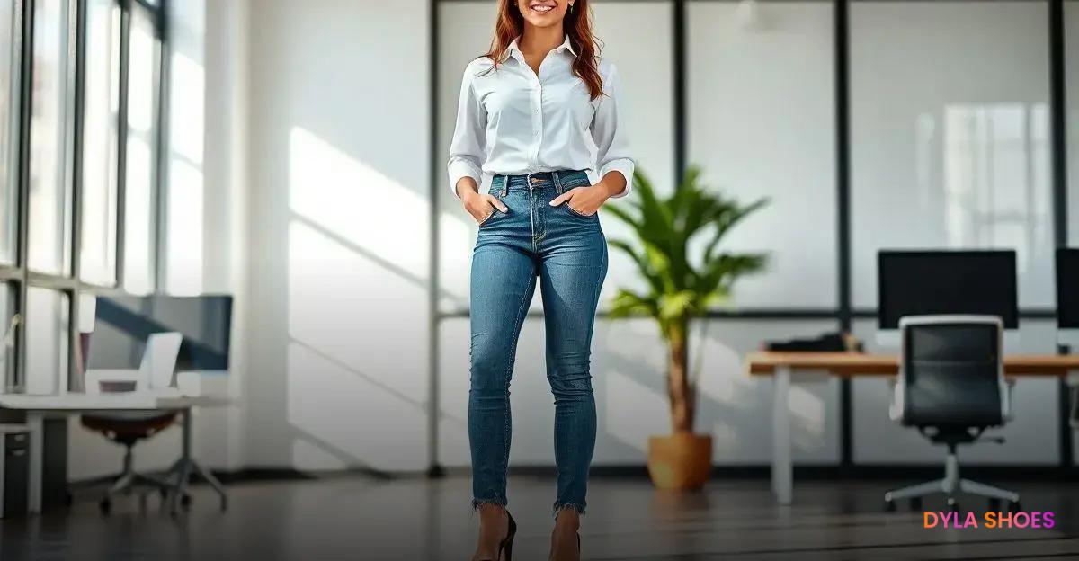 Look 2: Jeans de Cintura Alta com Camisa Social