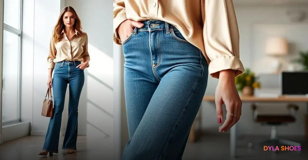 Look 4: Jeans Flare com Blusa de Seda