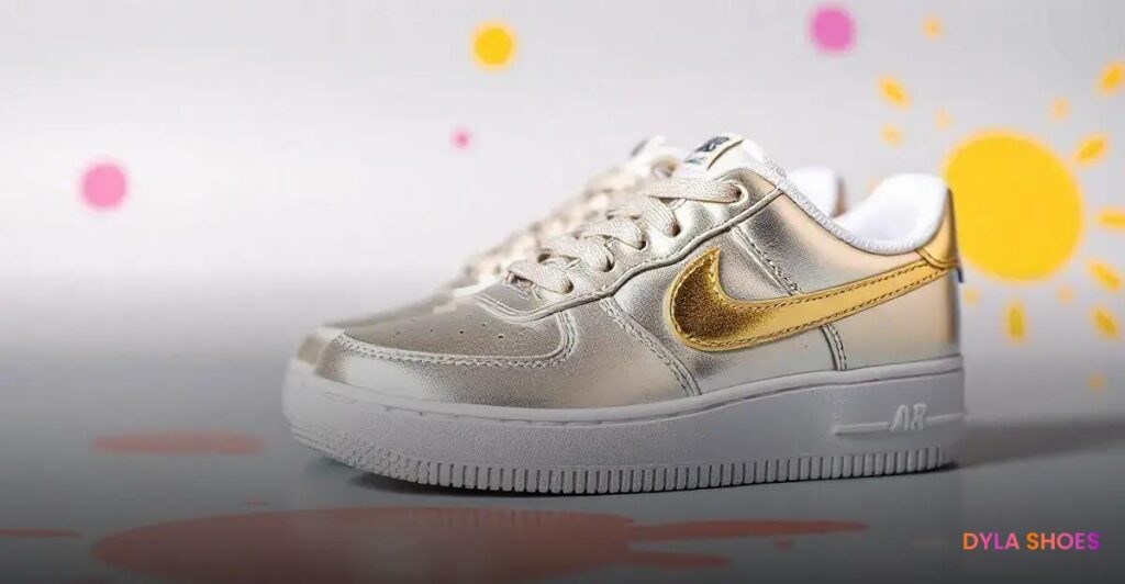 Toques Metálicos em Nike Air Force 1 Low Para Crianças