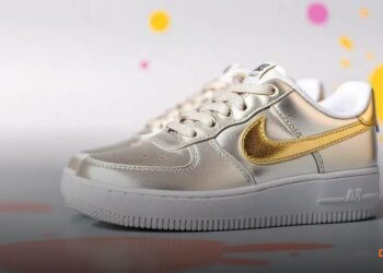 Toques Metálicos em Nike Air Force 1 Low Para Crianças