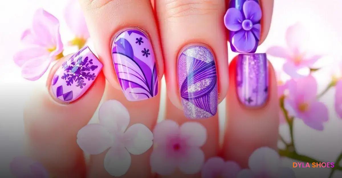 Inovações com Nail Art em Unhas Roxas